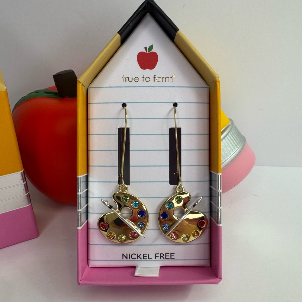 Colorful Artist Palette Hoop Earrings